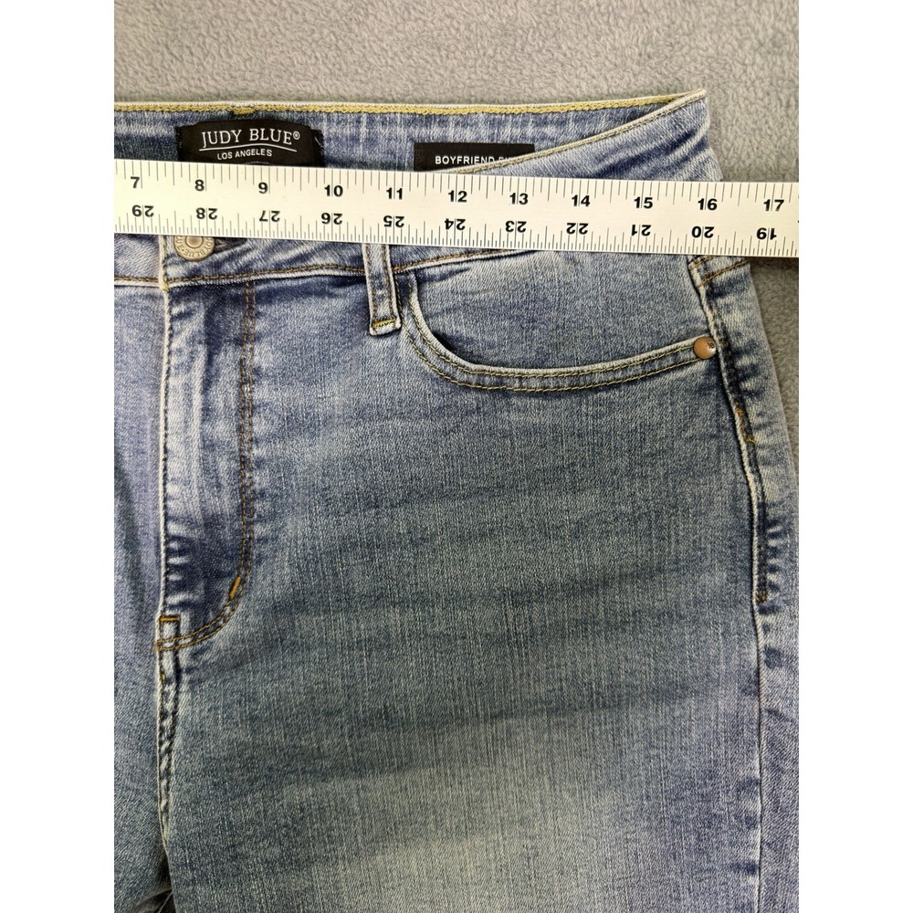 Judy Blue Jeans Womens 13/31 Blue Light Wash High Rise Boyfriend Fit Stretch - Picture 3 of 8